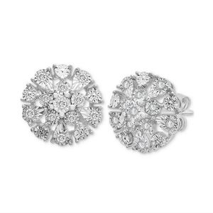 Diamond Flowers earrings 1/10 Carat